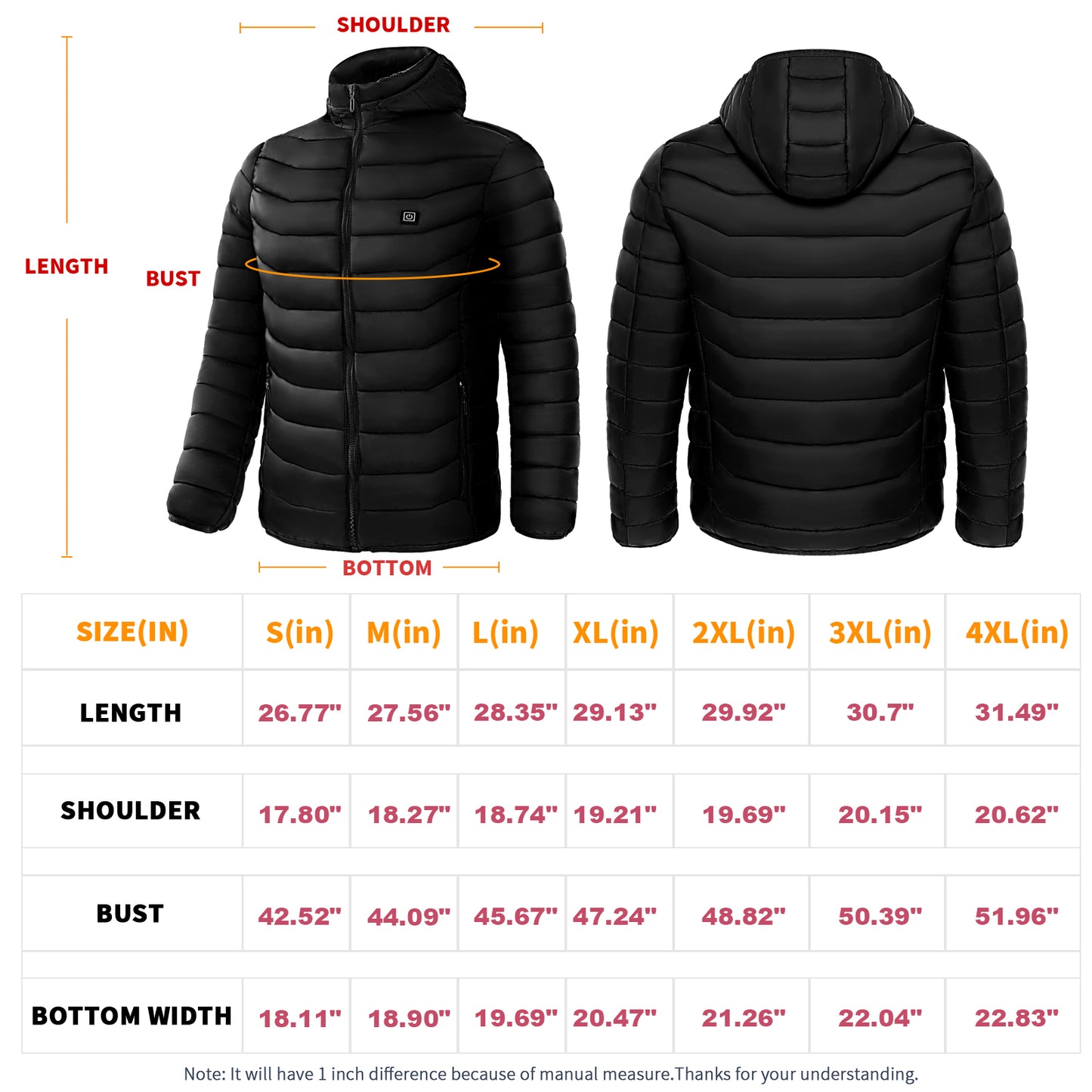 Jacket Electric Heating Coat Insulated
